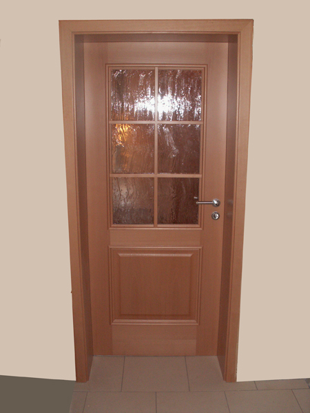  Holztür mit Glaseinsatz 